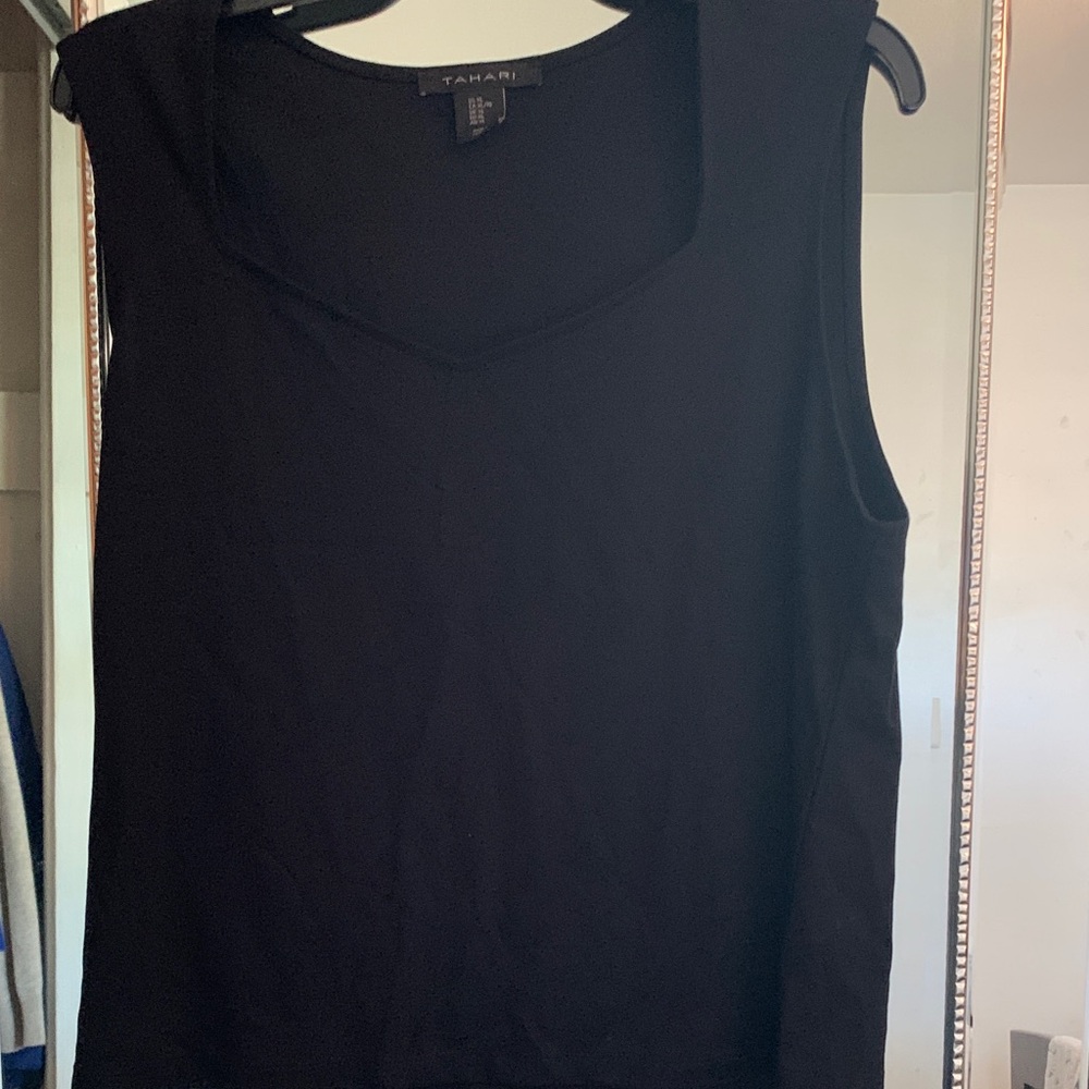 Tahari Women's Elegant Black Tank Top